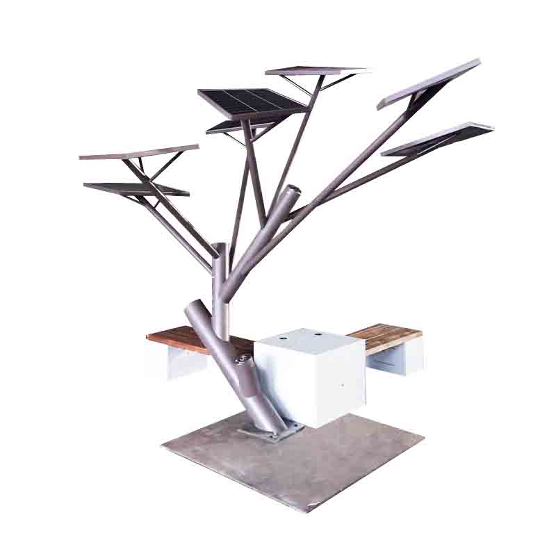 DDK-ST4000 Solar Tree Bench Outdoor Charging System Landscape Bench