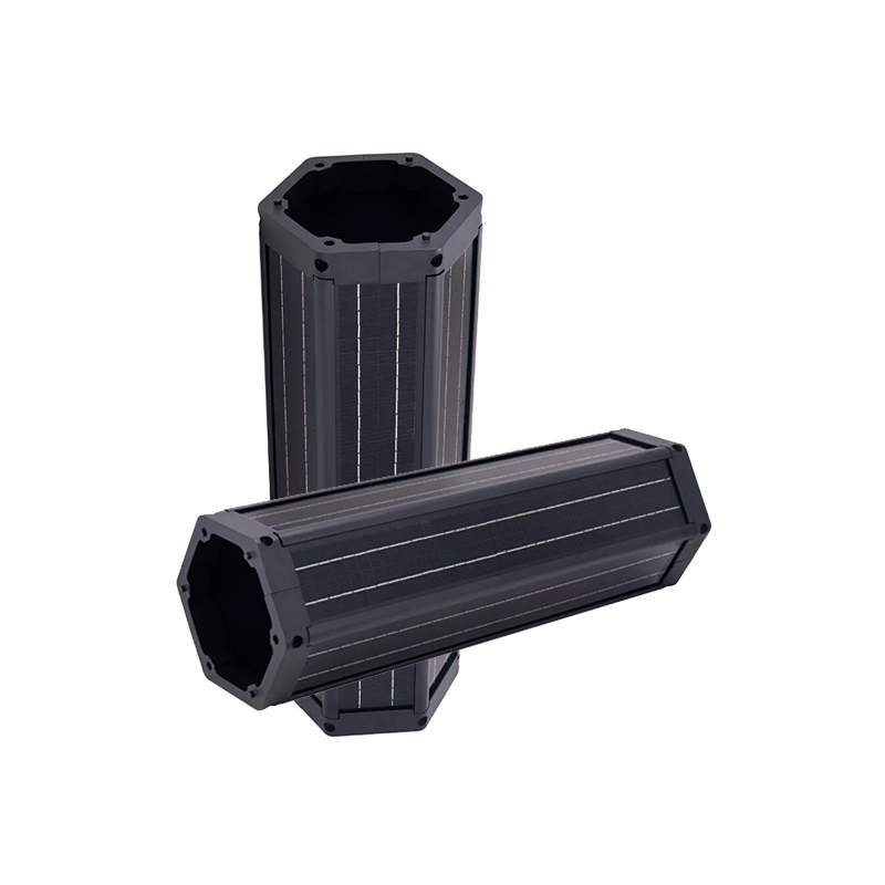 Octagon wrapped solar pole